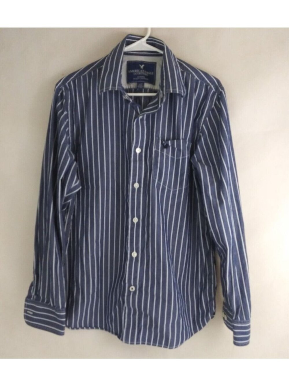American Eagle Vintage Fit Men's Striped Casual Dress Shirt Size Large